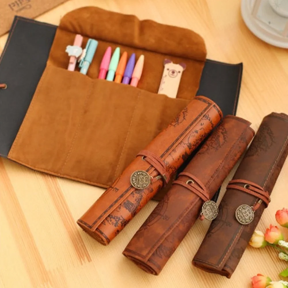 Creative Retro Luxury Treasure Map Pencil Case Roll